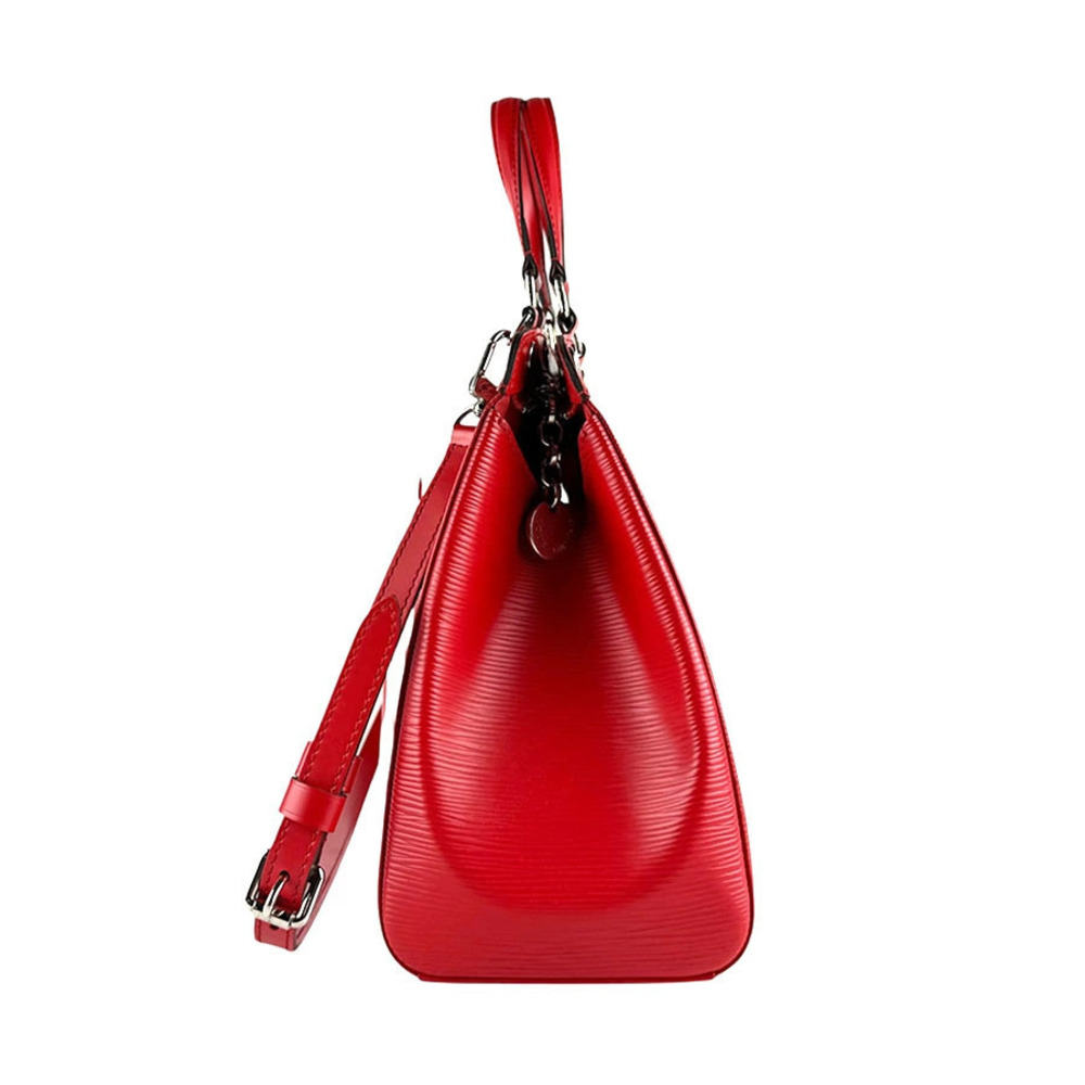 Louis Vuitton 2way Epi Leather Bag Red Silver Shoulder Blair Red Silver